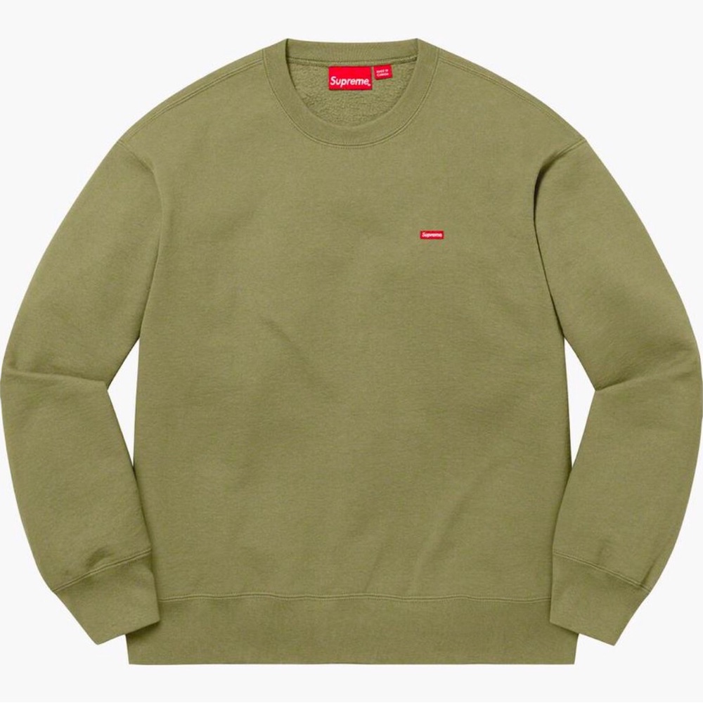 Supreme box logo Olive crewneck sweatshirt